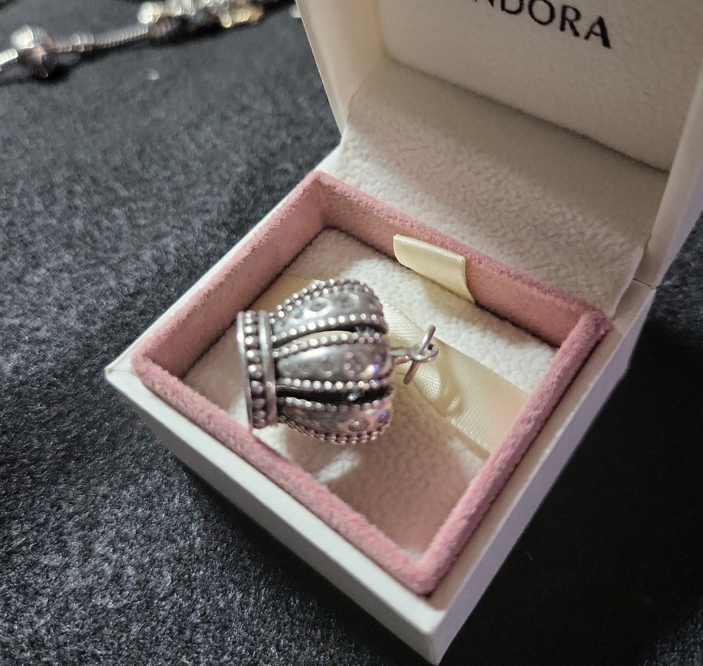RARE Pandora Silver Regal Crown Pendant New 100% Authentic Pandora